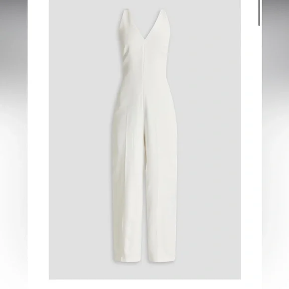 HALSTON Julianna bow-embellished cutout crepe jumpsuit NWT
